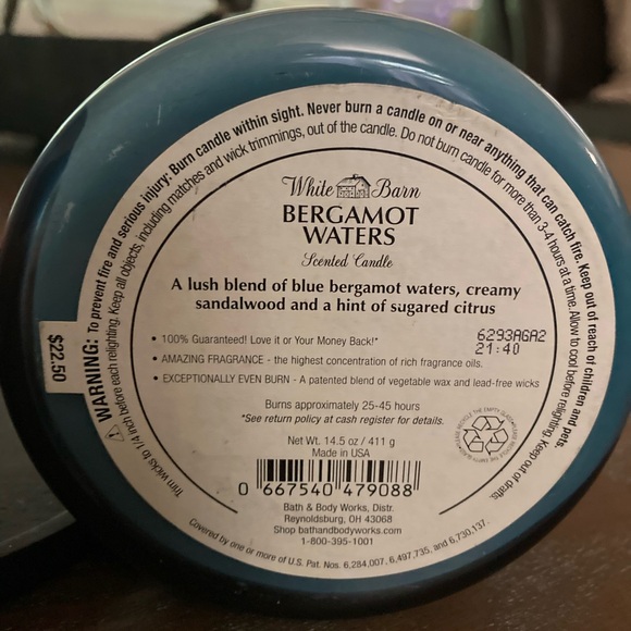White Barn Bergamot Waters Candle - Picture 3 of 3